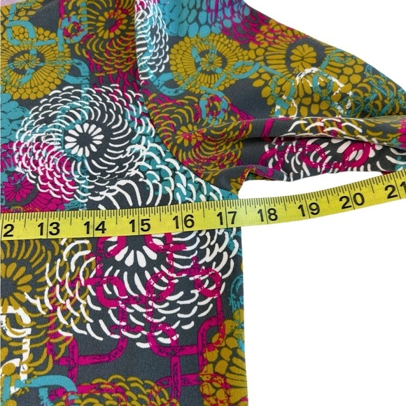 Soybu Floral Knit Athleisure Dress Multicolor 3/4 Ruched Sleeves Size Medium EUC - Picture 8 of 11